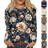Women's Fashion Casual Long Sleeve  Print Round Neck Top