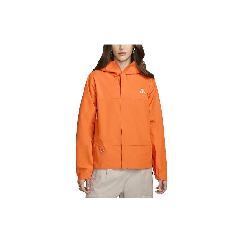 Nike ACG Storm-FIT Cascade Rains Solid Color Hooded Waterproof Loose Long Sleeve Jacket Women Jackets Orange DV9522-885