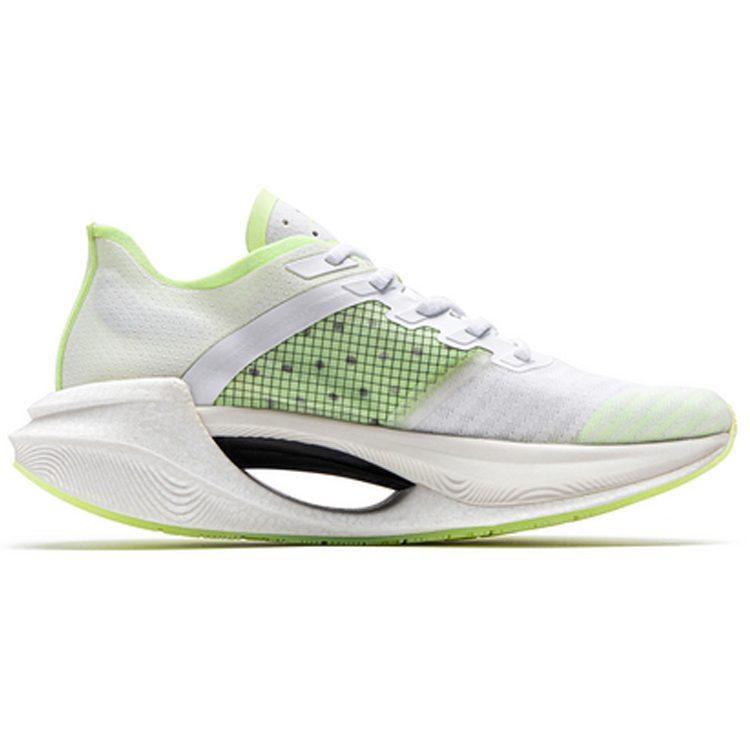 Li Ning Shadow Essential Ткань Амортизация Нескользящие Износостойкие Низкие Кроссовки для Бега Мужские Бело-Зеленые ARHQ247-3
