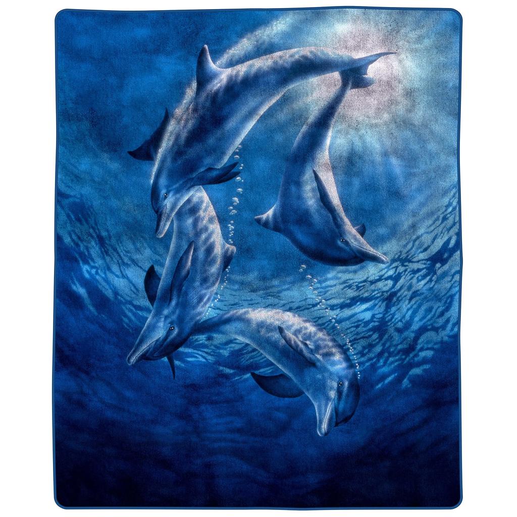 Dolphin Throw Blanket, Soft for Girl Kid Teens Adults, Fleece Cute Warm Cozy Bed Crib or Couch