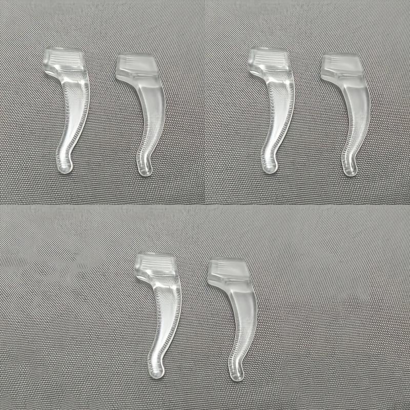 3 ПАРЫ Силиконовых Противоскользящих Заушников - Прозрачные и Черные, Подходят для Спорта и Активного Отдыха, Удобный Держатель для Очков