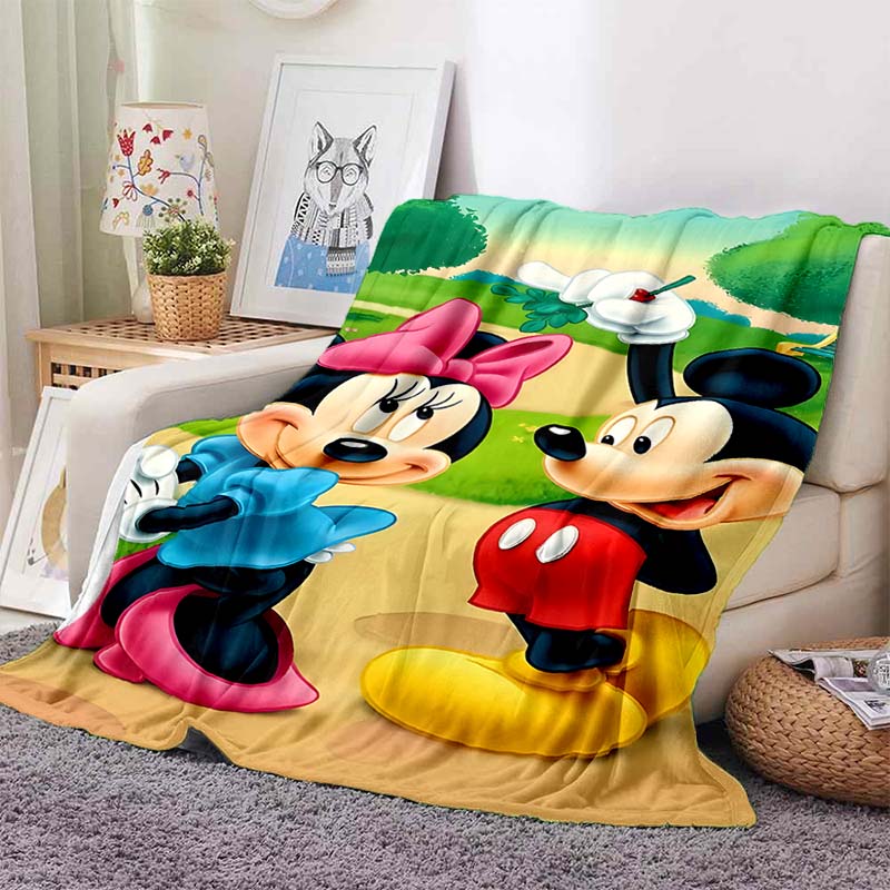 Cartoon Mickey Minnie Mouse Blanket Soft Warm Flannel Throw Fluffy Bed Blanket New Born Winter Blanket Luxury Gifts