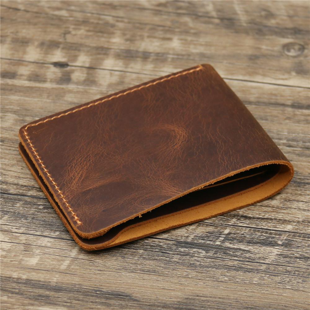Wallet Men Genuine Leather Short Wallets Vintage Money Purses Business Card Holder