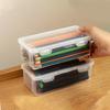 4 Large Transparent Storage Boxes with Safety LIDS - Stationery Storage Boxes, Suitable for Office and School Supplies