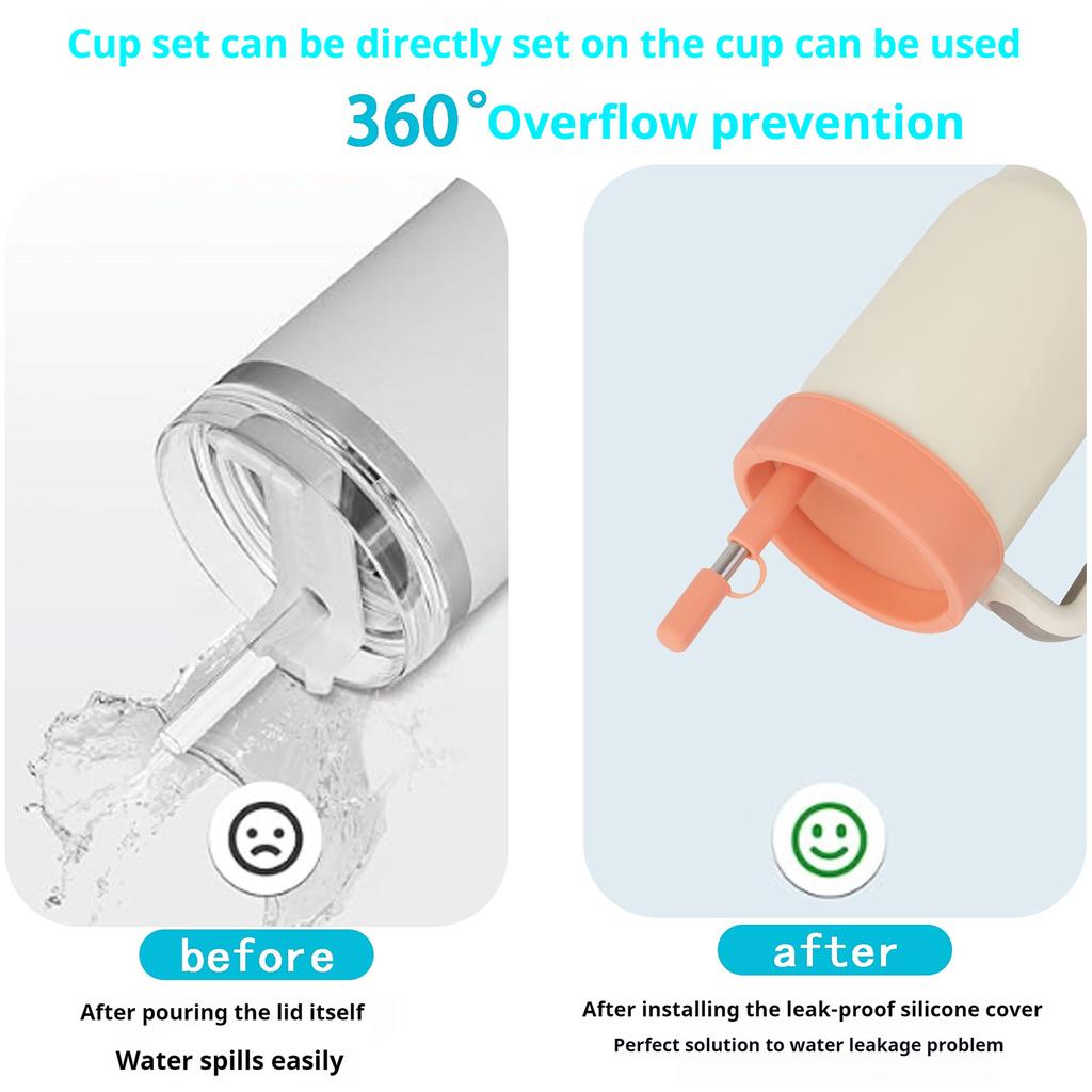 Silicone Cap Seal Water Bottle Cap Accessories, Available In Four Colors, With Built In Straw Cap 40 Oz Cup Lid
