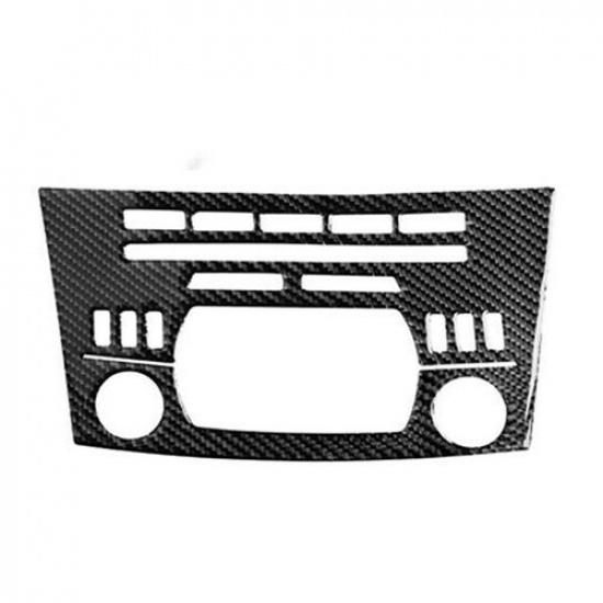 Carbon Fiber Interior AC CD Switch Frame Cover Trim Fit For Mazda 3 2010-2013