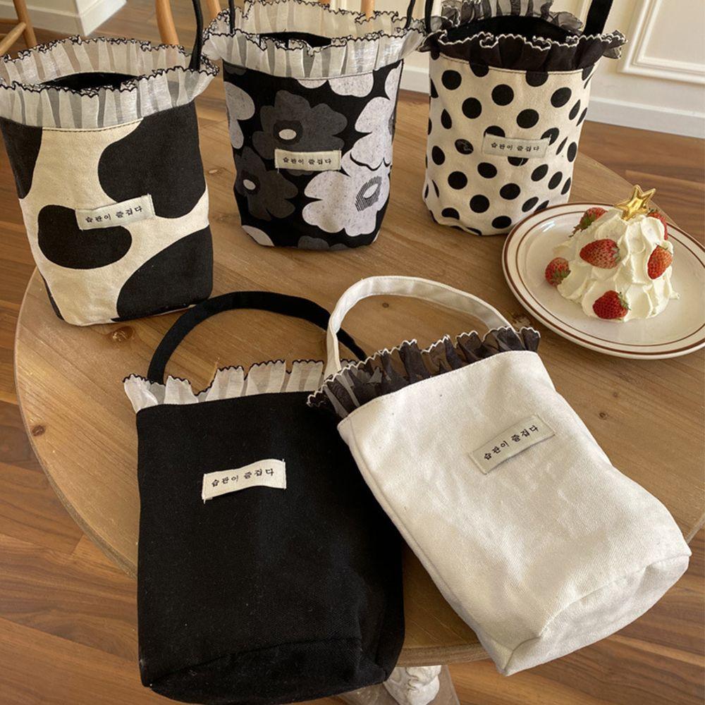 Сумки-ведра Темперамент Весенние сумки для пикника Корейский стиль Холщовые сумки Сумки для ланча Женские сумки