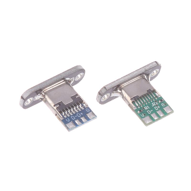 5 шт. разъем USB 3.1 Type C с винтовой фиксирующей пластиной Type-C USB Jack 3.1 Type-C 2Pin 4Pin женский разъем разъем для зарядки порт