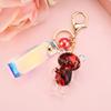 Cartoon Car Charm Acrylic Key Fob Liquid Keyring Backpack Pendant Glitter Bear Quicksand Keyring