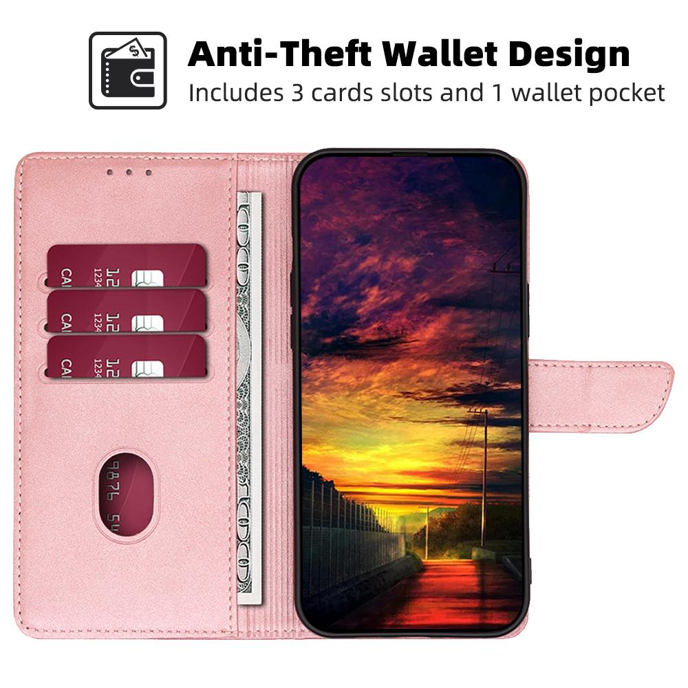 Leather Stand Cover for Huawei P60/P60 Pro,Calf Texture Wallet Flip Phone Case