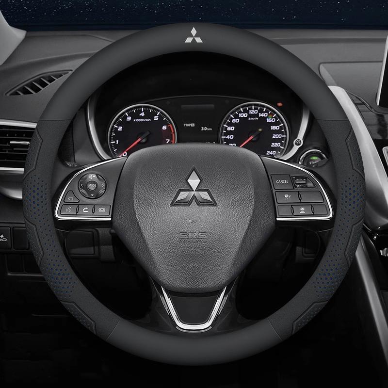 Car Suede Carbon fiber Leather Steering Wheel Cover For Mitsubishi Outlander Pajero Asx Lancer EX Evolution L200 Triton RALLIART