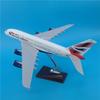 36CM Scale A380 British Airways Airlines Model Landing Gear Diecast Resin Plane Collection Display Gifts Offices Accessories
