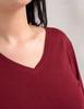 Women' Cotton Slim Fit Long Sleeve Blouse Moraj Wine Red
