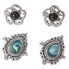 5 пар женских ушей в стиле ретро, ​​бирюзовые, искусственные шпильки в этническом стиле, богемные полые, гладкие, антиаллергенные