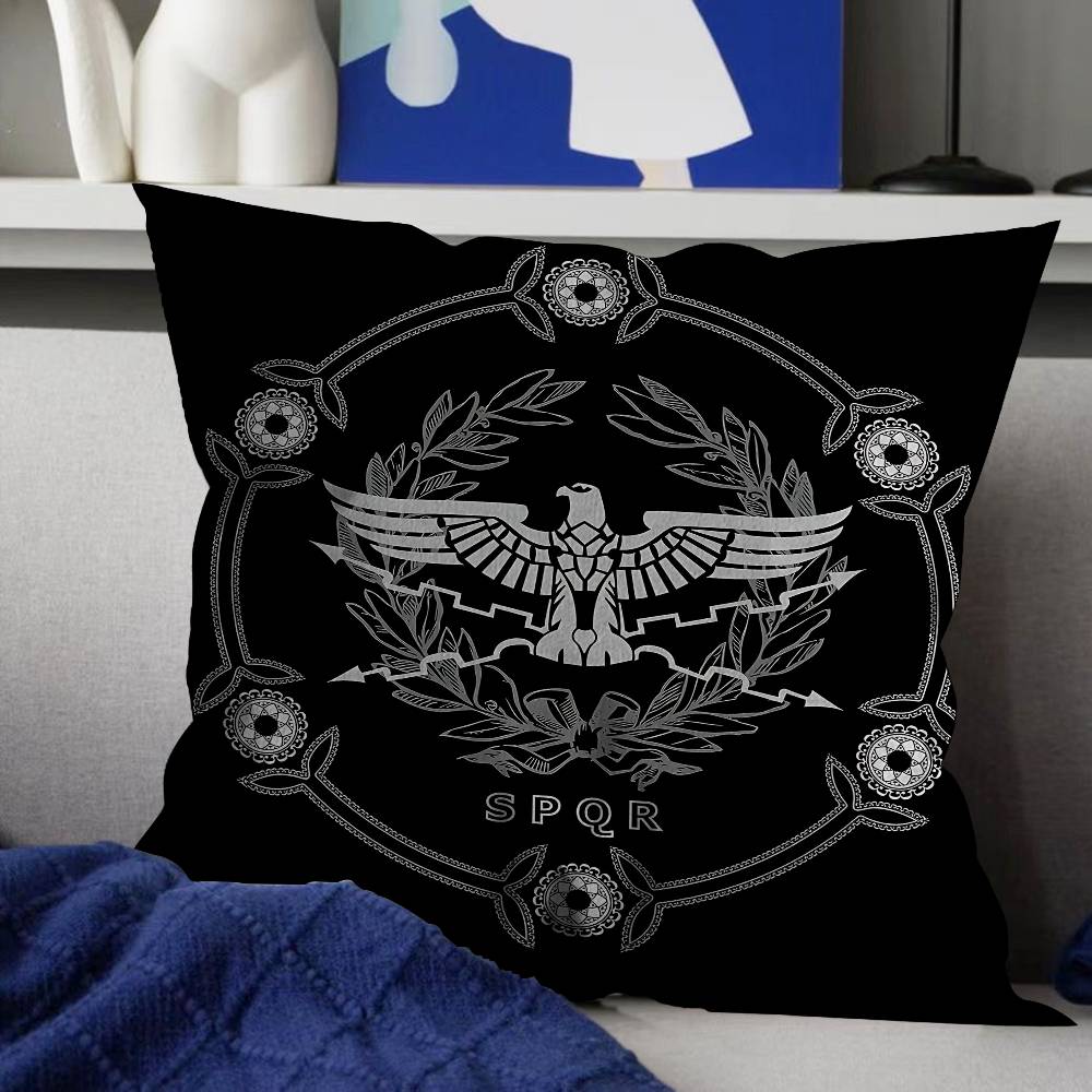 Roman SPQR Printed Pillow Covers Cartoon Sofa Decorative Home Doublesided Printing Short Plush Cute Cushion Cover