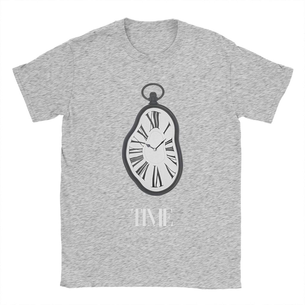 Время Сальвадор Дали Часы Мужские Футболки Эстетическое Искусство Хипстерские Футболки С коротким рукавом Круглый вырез Чистый хлопок 6XL Одежда