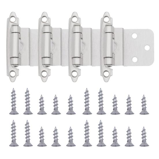 4/8 шт. петли для шкафа, холоднокатаная сталь, кухонные полускрытые петли, дверной бампер, заподлицо с креплением на лицо, фурнитура для шкафа