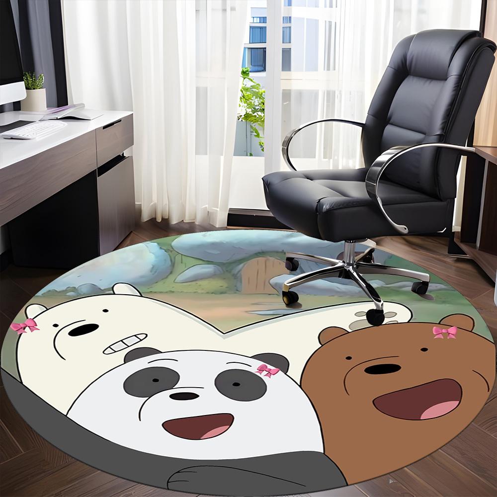 1 шт. Круглый ковер We Bare Bears для офиса, под офисные стулья, спальни, гостиной, домашний декор a1022218