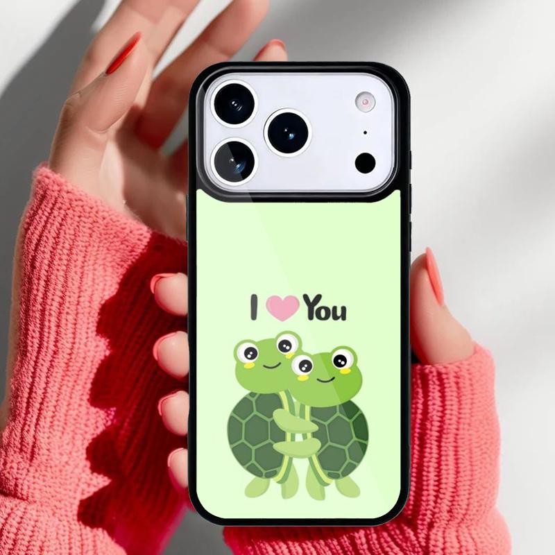 Милый Мультяшный Чехол-Черепаха для Телефона iPhone 17 16 15 14 13 Pro Max Задняя Крышка для 12 11 Pro Coque