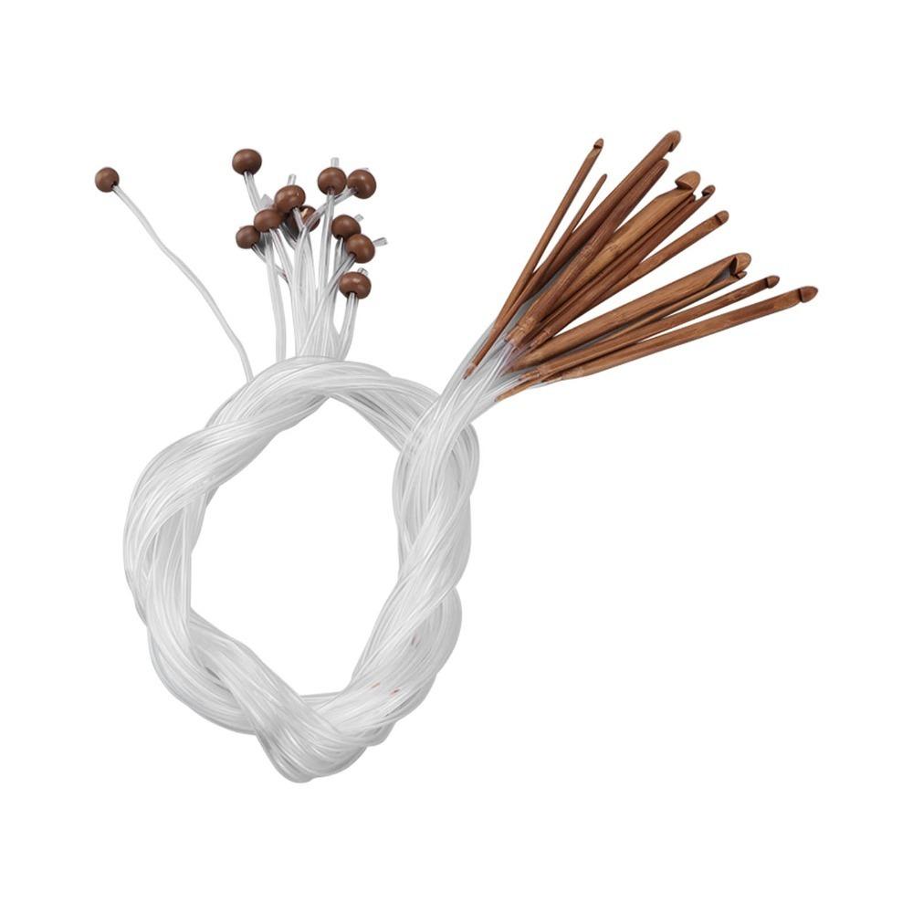 12Pcs Anti Slip Bead Tunisian Knitting Needles Tube Cable Knitting Needle Set  For Rug Making