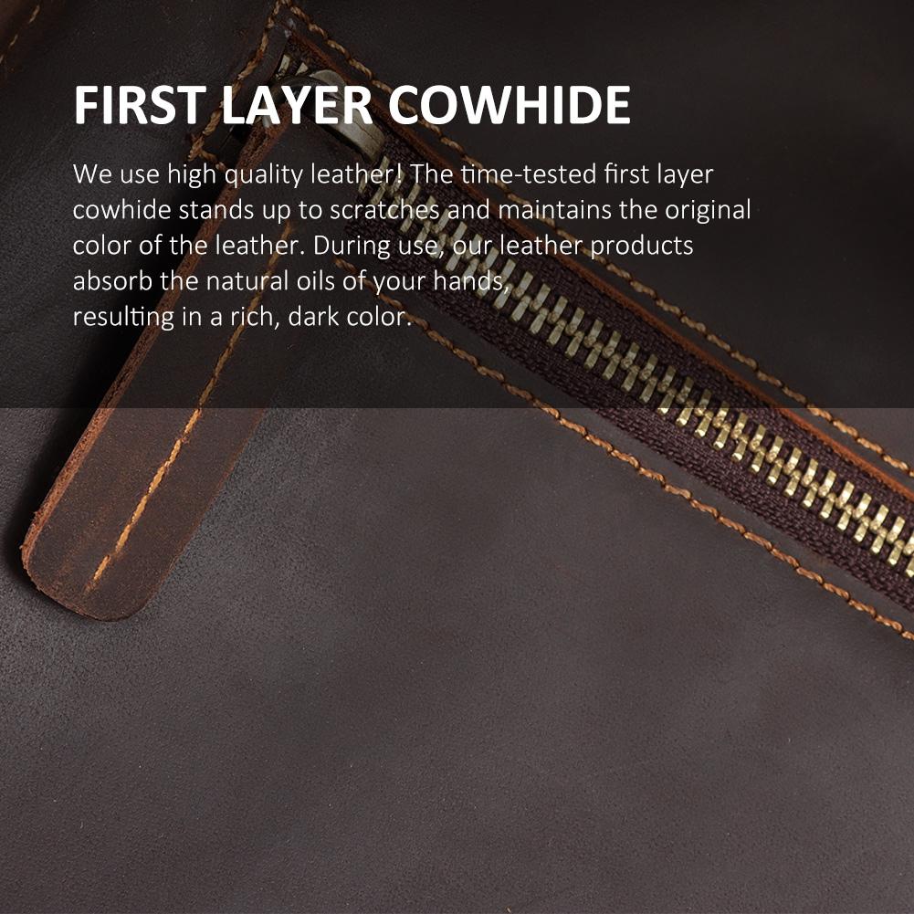 Humerpaul Кожаная сумка через плечо, вместительная многофункциональная дорожная сумка, спортивная сумка