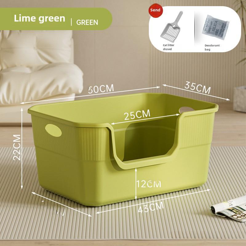 Extra Large Splash-Proof Cat Litter Box with High Sides