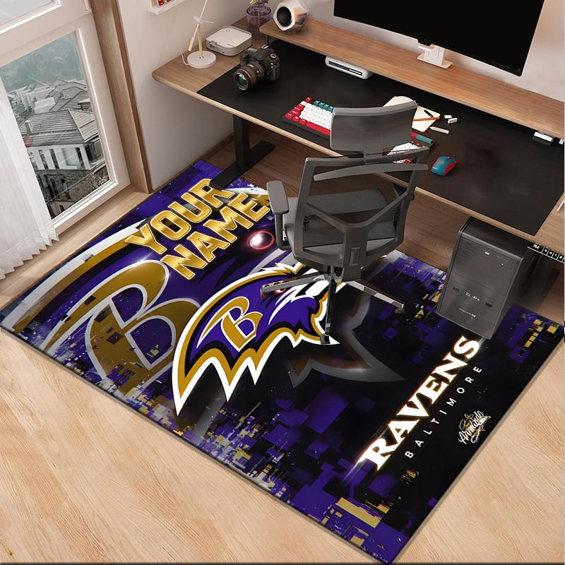 Custom NameRavens Team Spirit Carpet, Indoor Rug, Chair Rug, Living Rooms, Doormat Made From Polyester Home Decor Birthday Christmas Gifts