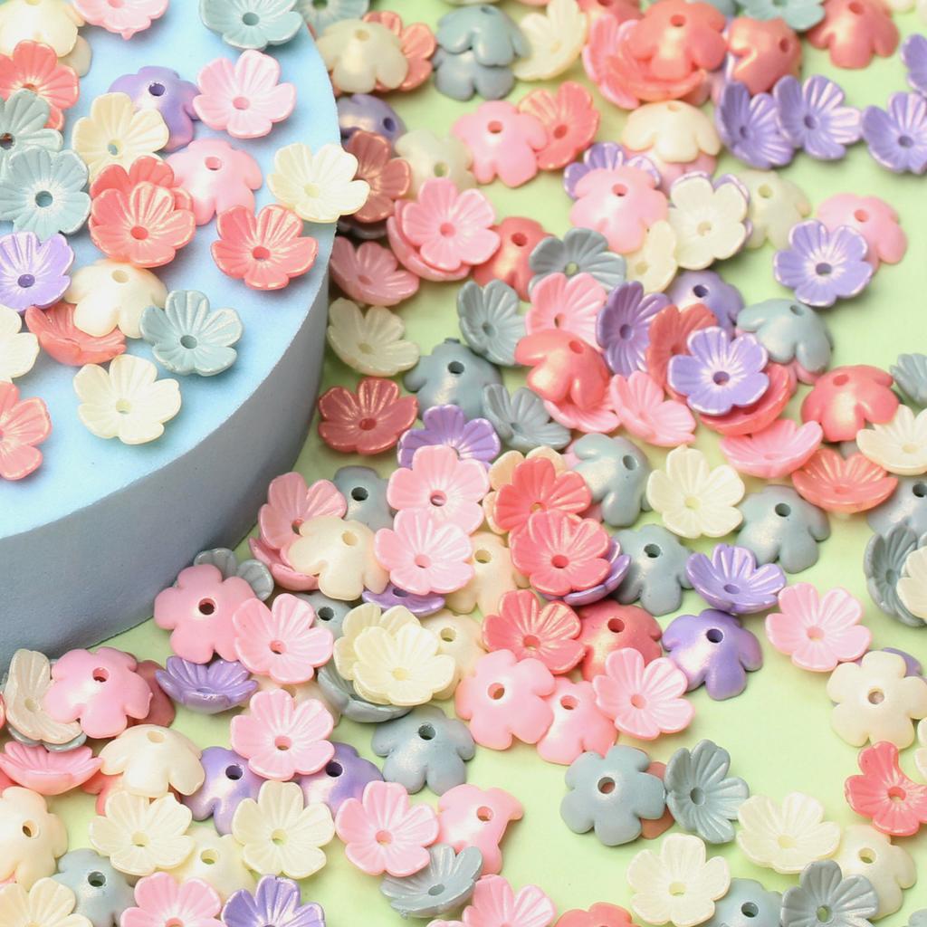 80 шт 10,5 мм модные цветочные бусины акриловые пятилепестковые цветочные бусины DIY материалы для ручной работы серьги-заколки для волос изготовление ювелирных изделий