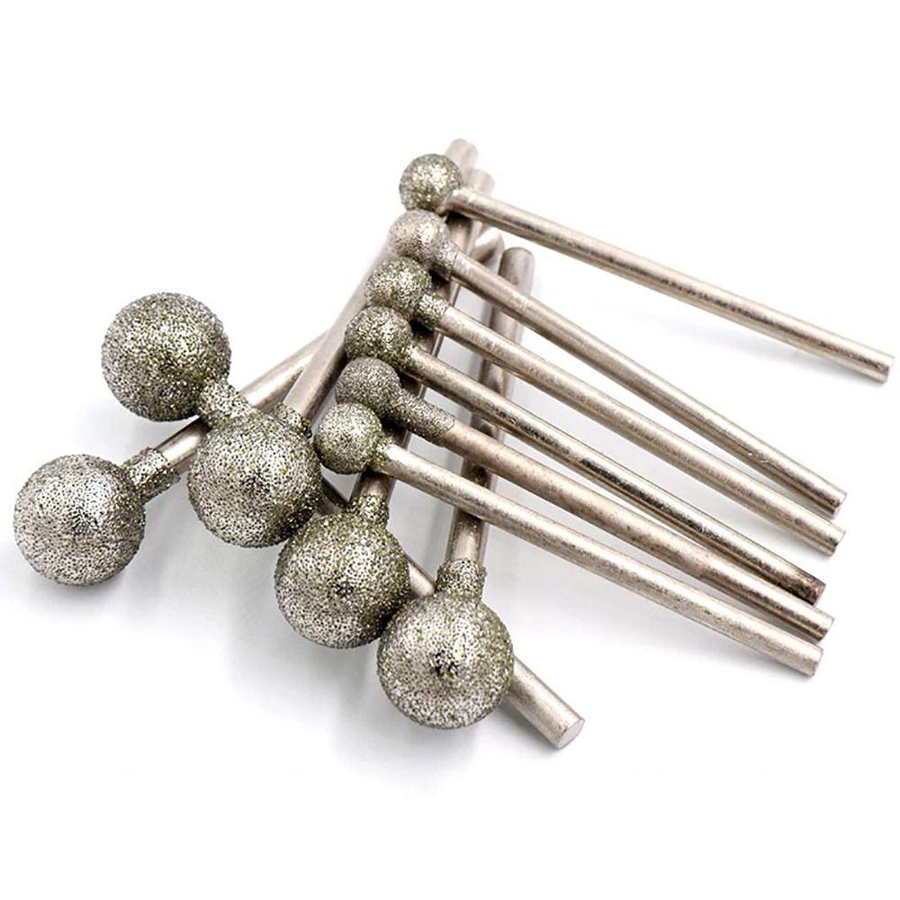 5Pcs 2.35mm Shank Diamond Grinding Head Carve Precision Burring Sanding Drill Bit