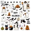 Electrostatic Window Cling 6 Sheets Halloween Clings, Spooky Ghost Pumpkin Bat Sticker Sticker, Reusable Static Glass Decals for Holiday Party