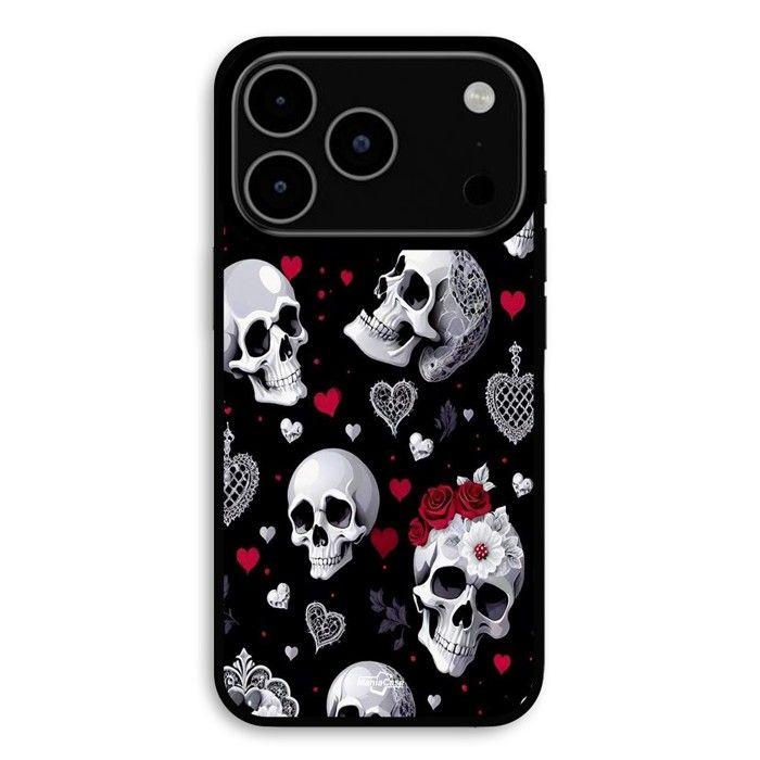 Coque Pour iPhone 17 Pro Tête de mort et coeurs Maniacase