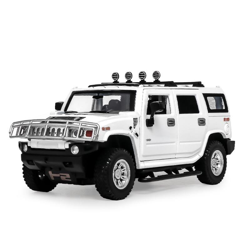 1/24 Hummer H2 Alloy Car Model Diecasts Metal Toys Vehicles High Simulation Sound Light Collection Kids Exclusive Birthday Gifts
