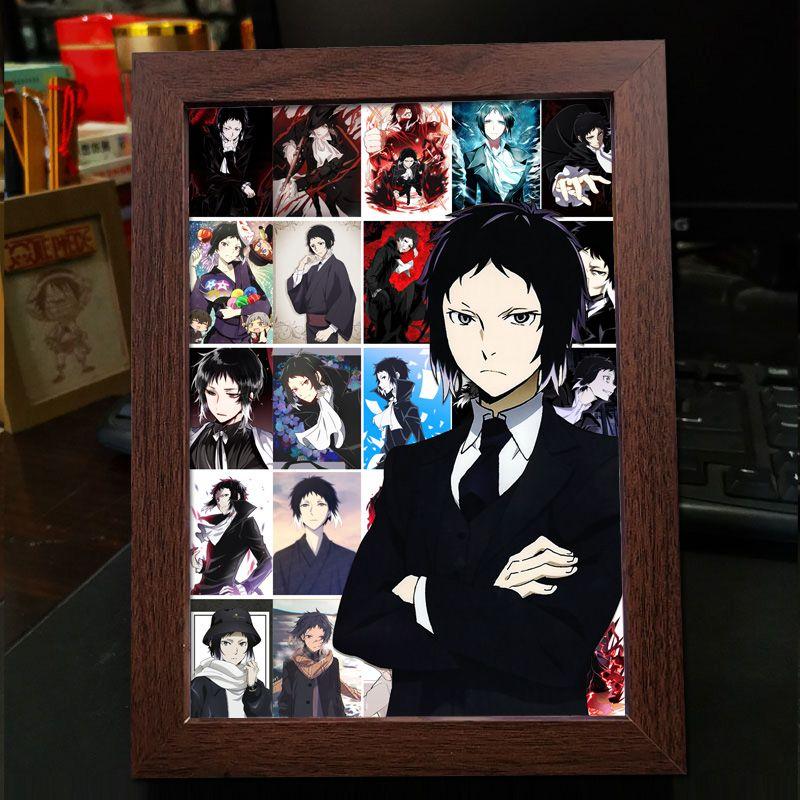 Рамка для фото в стиле аниме Bungo Stray Dogs: Дазай Осаму, Рюносуке Акутагава, Накахара Чуя - готовый стенд для фотоколлажа в подарок