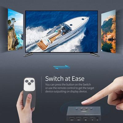 Переключатель AIMOS 4K, 60 Гц, 4-портовый USB-переключатель, переключатель 4 в 1, выход с синхронизацией с пультом дистанционного управления