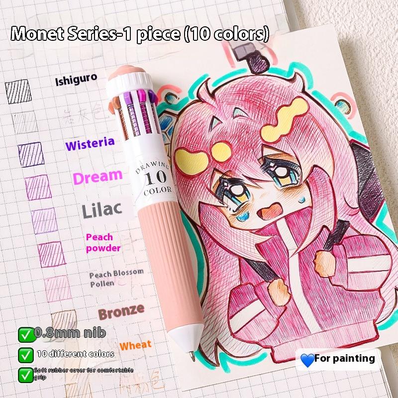 28-цветная шариковая ручка 0,8 мм с мягким грипом, нажимная многоцветная ручка для письма, для рисования, школьные принадлежности, канцелярские товары