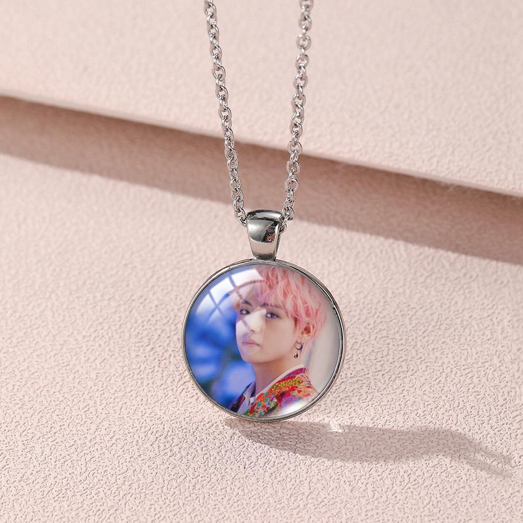 Круглое ожерелье BTS, кулон Bangtan Boys с фото участника, Коллекционный предмет K-pop Идола для фанатов ARMY