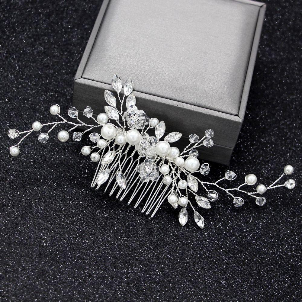 Pearls Rhinestone Leaves Wedding Hairstyles Jewelry Bridal Tiaras Hairbands Girls