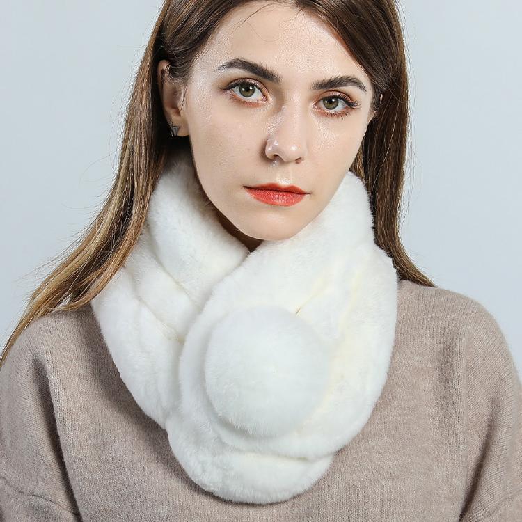 Rabbit Fur Scarf Neck Women's Winter Korean Version Thickened Versatile Winter Double Sided Rex Rabbit Fur Fur Scarf Neck