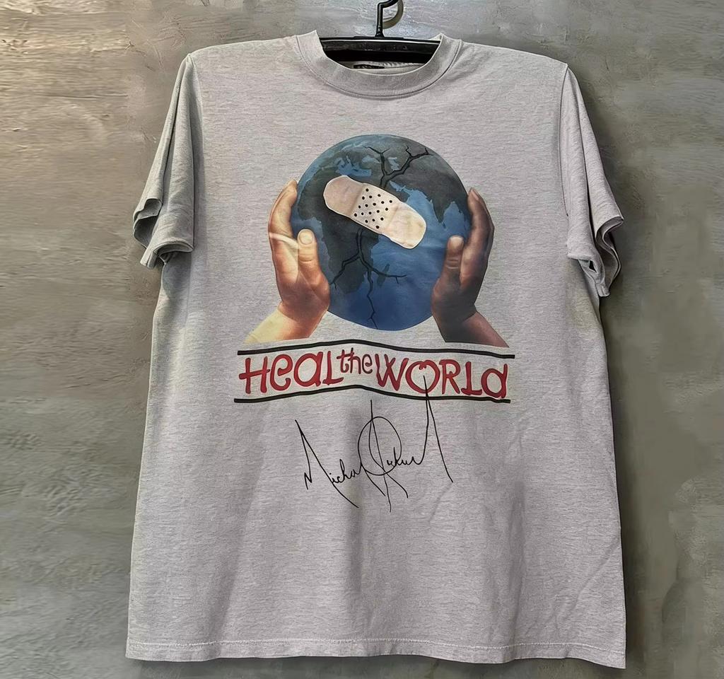 Heal The World Michael Jackson Album Cover Unisex Short Sleeve Unisexs Unisexs Tshirts Tee Suitable For Both Unisex And Unisex