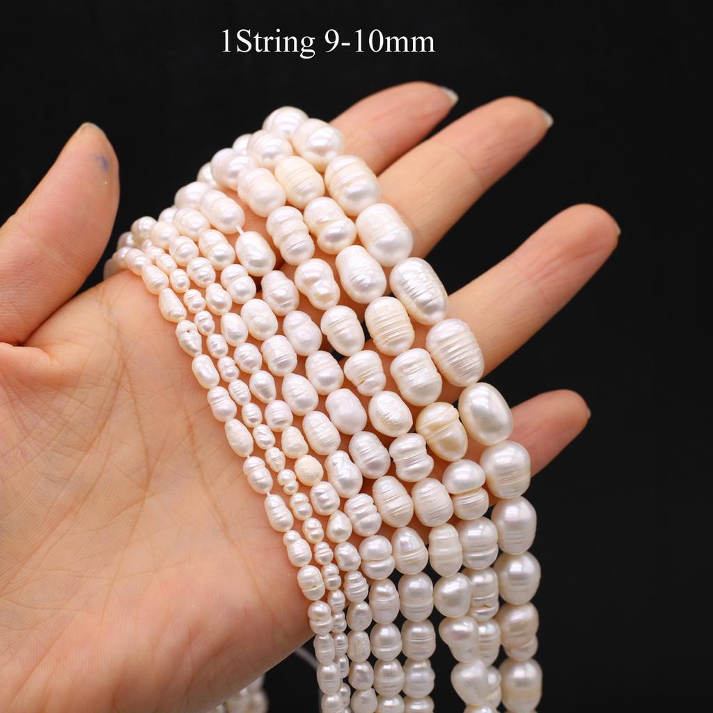 1 нить элегантные бусины из натурального жемчуга белые, уникальные роскошные бусины-разделители в форме риса для самостоятельного изготовления женского ожерелья, браслета на щиколотку, аксессуаров 36 см