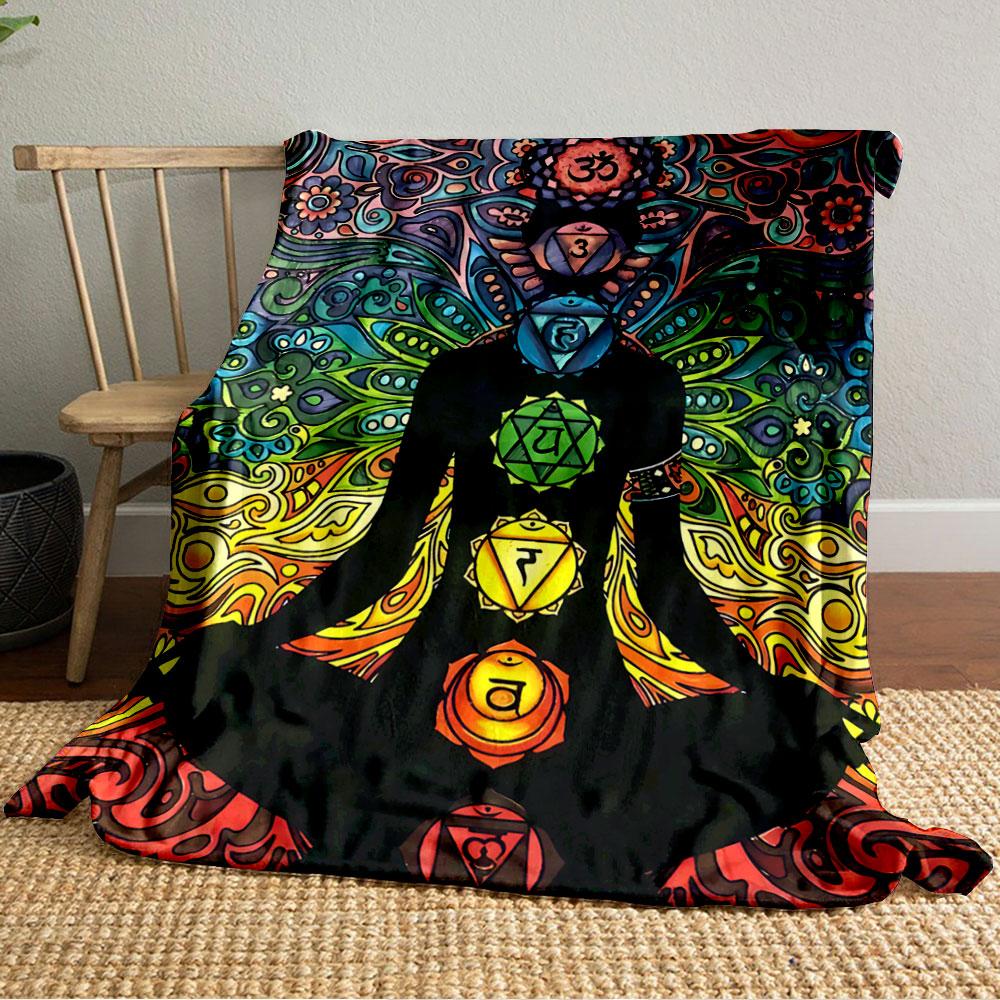 Chakra Meditation Art Blanket for all seasons blanket lunch break throw gift