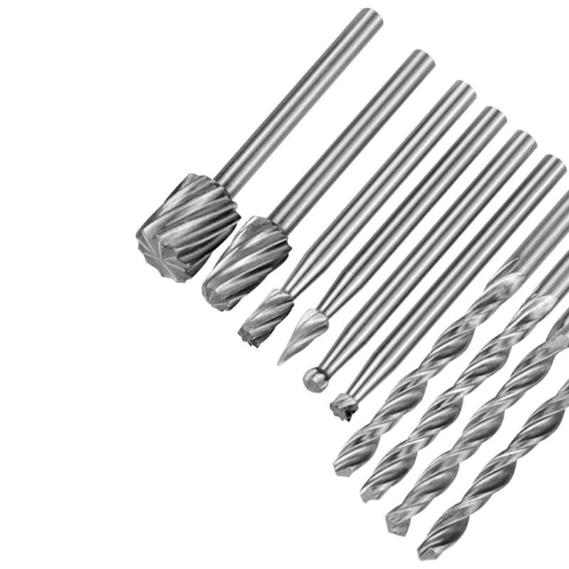 11 шт. Деревообрабатывающие локаторы с фрезерными фрезами Набор сверл Вращающийся Гравировальный Держатель для электрической шлифовальной машины Роторный