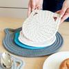Insulation mat Cat ear placemat Hangable cotton rope mat