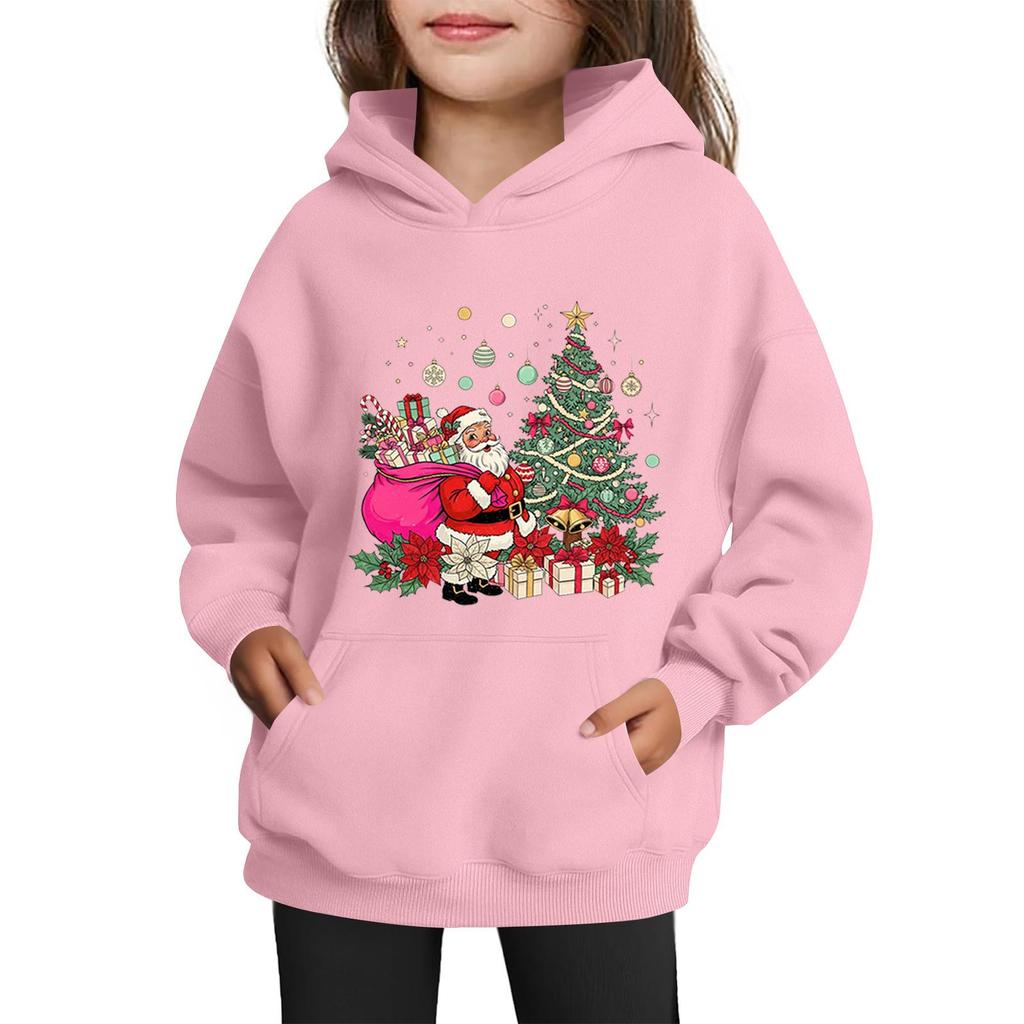 Sweatshirts For Teen Girls Hoodies Long Sleeve Drawstring Pullover Cute Printed Oversized Hoodie Christmas