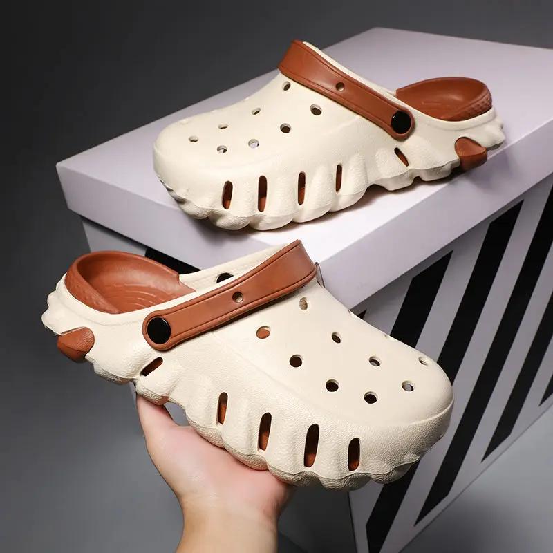 Пляжные тапочки для мужчин Hole Shoes Slipproof Eva Designer Luxury Casual Sandals Man Cheap Liquidation Original Summer Sale