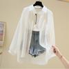 Summer Womens Thin Cardigan Hollow Out Korean Style Loose Long Sleeve Chiffon Shirt Jacket Casual Outwear