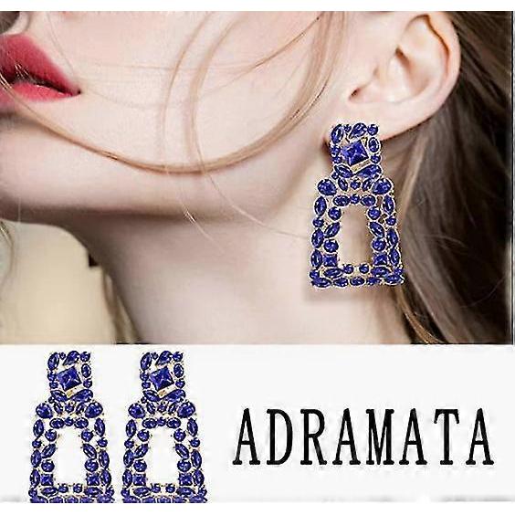 2 Clip On Earrings Women's Statement Drop Earrings Large Rectangle Drop Earrings Handmade Geometric