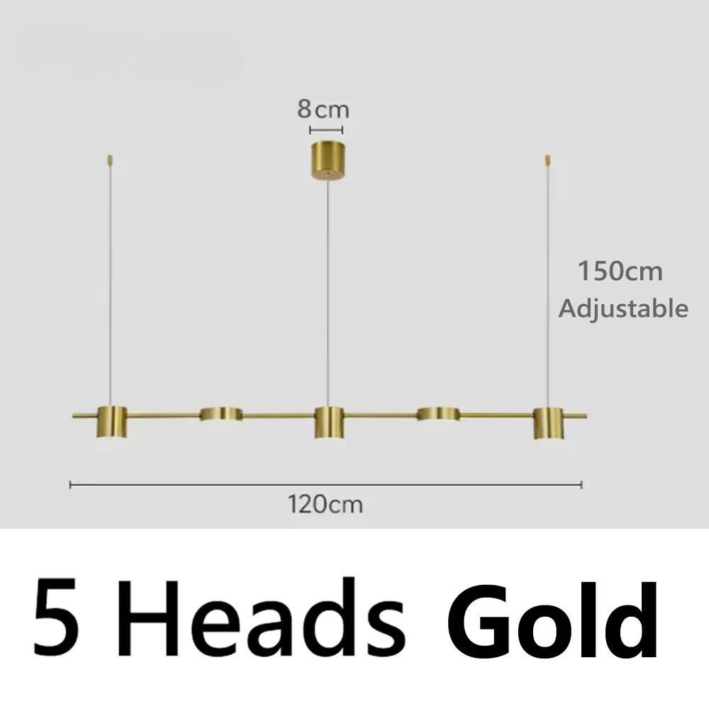 Modern Minimalist Pendant Light LED Strips Hanging Lamp Chandelier Lighting Fixture for Kitchen Bar Dining Room Table