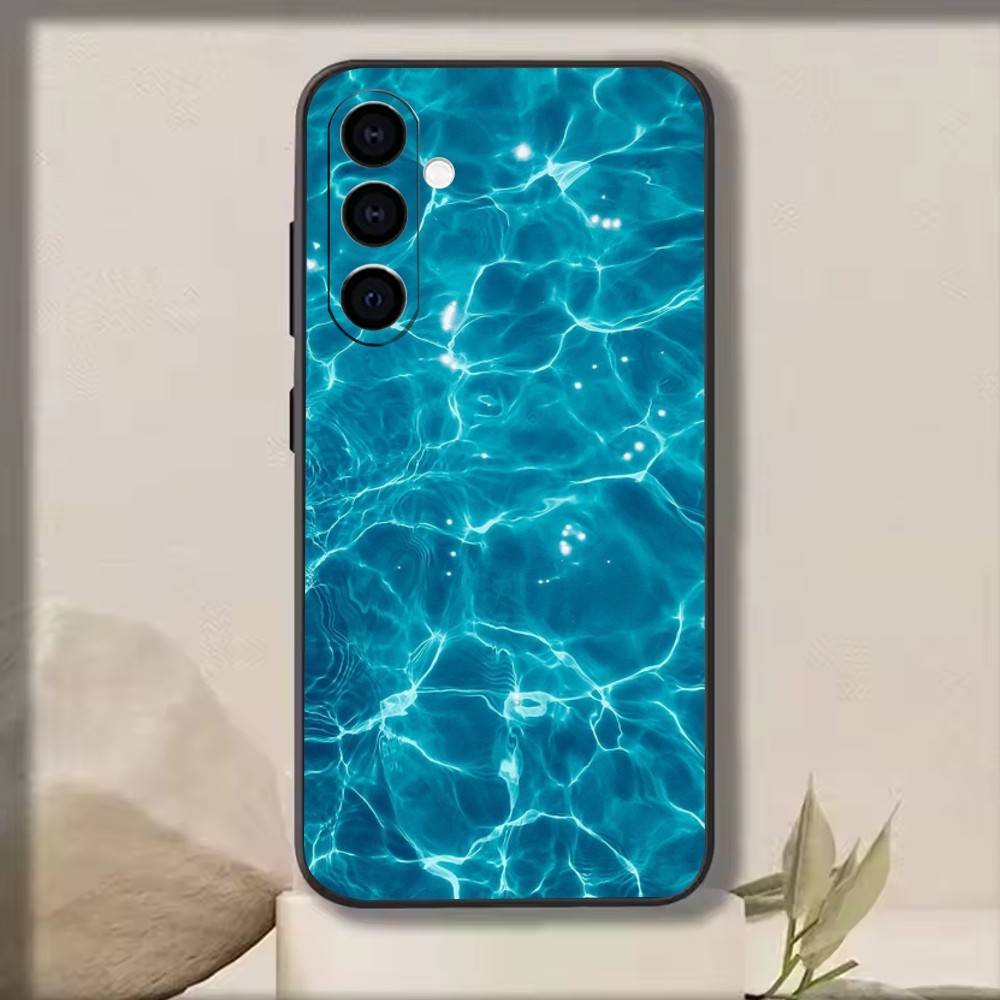 Узоры морской воды Чехол для телефона для Samsung Galaxy A73, A72, A71, A70, A53, A52, A51, Мягкий силиконовый черный чехол
