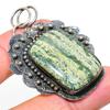 Полосатый зеленый опал ручной работы серебро 925 пробы подарочная подвеска 2,21" e0h84